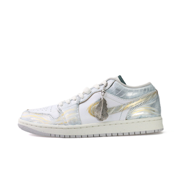 Jordan Баскетбольные кроссовки Air 1 Vintage, унисекс, низкие, серебристые/золотые/белые fq7687-300（team1093-幻羽仙踪） | white gold