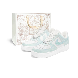 Nike Кроссовки для скейтбординга Air Force 1, унисекс, низкие, белые/мятно-зеленые dd8959-100(teamtwo-冰山薄荷bag) | mint green