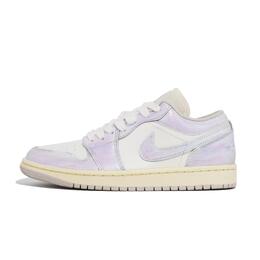 Jordan Баскетбольные кроссовки Air 1 Purple Colored Glaze, износостойкие, низкие, винтажные, унисекс, розовые, фиолетовые dc0774-103（teaam838-紫琉璃） | pink purple