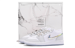 Jordan Баскетбольные кроссовки Air 1 Slip-Resistant Coverage Low-Top Vintage, женские, белые, синие hj3481-491(team59-女款白蓝六sbox) | light blue