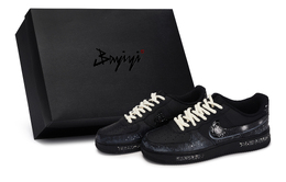 Nike Кроссовки для скейтбординга Air Force 1 унисекс, низкие, черные/белые/серебристые cw2288-001(team80-男女款玫瑰星海sbox) | black white silver