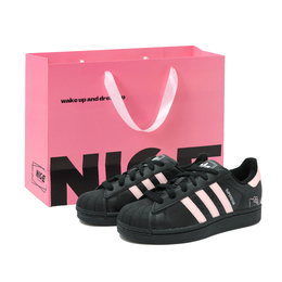 Adidas Кроссовки для скейтбординга Superstar 2, износостойкие, низкие, унисекс, черно-розовые ji0079(team837-淡粉小猫sbox ) | black pink