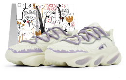 Anta Низкие кроссовки Claw Cushioned с износостойким покрытием, массивные, женские, белые, фиолетовые 922358894-1（team435-紫霞晨光-box）