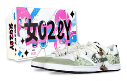 Nike SB Alleyoop Fairyland, зелено-сливовые, износостойкие низкие кроссовки для скейтбординга, унисекс, белые и зеленые cj0882-100(team257-青梅雨g-box) | white green