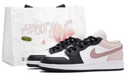 Jordan Баскетбольные кроссовки Air 1 Sunset Berry Low Top Vintage унисекс, черно-розовые 553558-153(team645-落日莓果) | black pink