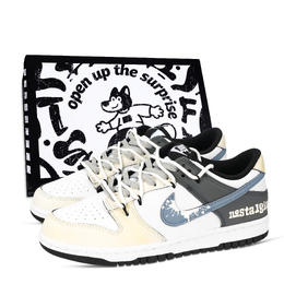 Nike Кроссовки для скейтборда Dunk Spray Paint Fly Shoe Box, устойчивые к истиранию, унисекс, желтые, серые, синие hf5441-100（team971-喷漆飞贱鞋盒） | yellow gray blue