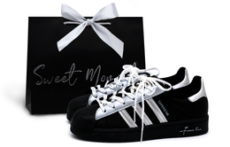 Кроссовки для скейтбординга Superstar, унисекс, низкие, черные/серебристые Adidas, Black Silver eg4959(team1279-清冷雾银s-box) | black silver