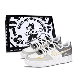 Кроссовки Air Force 1 Air Force 1, винтажные, износостойкие, термостойкие, низкие, для скейтбординга, унисекс, серые Nike, Gray dd8959-100（team971-复古图腾男鞋盒） | gray