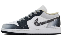 Jordan Баскетбольные кроссовки Air 1 Gray Domain Walker с низким верхом, устойчивые к истиранию, винтажные, унисекс, черно-белые 553558-153(team791-行者) | black white