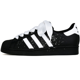Adidas SUPERSTAR Starry Sky, Ribbon, износостойкие низкие кроссовки для скейтбординга, унисекс, черно-белые eg4959(team562-星空 丝带) | black