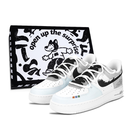 Nike Кроссовки Air Force 1 Air Force 1, Atop The Snow Mountains, износостойкие, низкие, для скейтбординга, унисекс, серо-синие dd8959-100（team883- 雪山之巅黑鞋盒） | gray blue