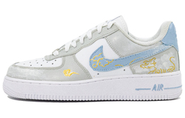 Nike Кроссовки для скейтбординга Air Force 1 унисекс, низкие, белые/серые/синие/золотые cw2288-111（team580-腾云） | light gray
