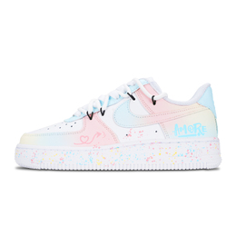 Nike Кроссовки Air Force 1 разноцветные и красочные, нескользящие, износостойкие, низкие, для скейтбординга, женские, белые, розовые dd8959-100(team1001- 五彩斑斓） | white pink