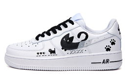 Nike Кроссовки Air Force 1 для скейтбординга, устойчивые к истиранию, низкие, унисекс, белые, черные cw2288-111(team943-像素黑猫) | white black