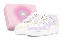 Nike Кроссовки Air Force 1 Air Force 1 с низким верхом, устойчивые к истиранию, дышащие, женские, желто-фиолетовые dh2920-111(team88-奶糖梦境黄紫s-box) | yellow purple