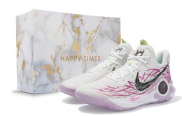 Nike Баскетбольные кроссовки KD Trey 5 IX, износостойкие, средний верх, унисекс, розовые, белые dj6922-100(team-277粉痕浪潮s-box） | pink white