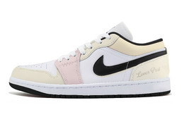 Jordan Баскетбольные кроссовки Air 1 Soft Love Cushioning Low Top Vintage унисекс, желто-розовые 553558-132(team1381-柔恋qd) | yellow pink