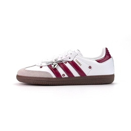 Adidas Кроссовки для скейтбординга SAMBA OG с противоскользящей подошвой, износостойкие, женские, белые, красные b75806（team935-覆盆子红） | white red