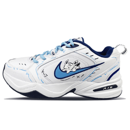 Nike Низкие массивные кроссовки Air Monarch 4 с противоскользящей подошвой, унисекс, белые, синие 415445-102(team76-雾蓝奔跑小狗) | white blue