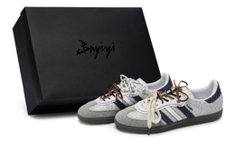 Adidas Кроссовки для скейтбординга SAMBA OG, женские, низкие, белые/синие/серые ih3371(team80-女款星动s-box) | white blue gray