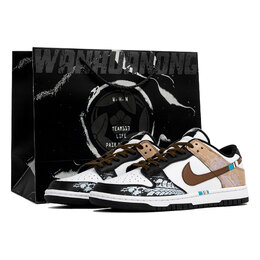 Nike Кроссовки для скейтбординга Dunk LTDZ Tibetan Path, износостойкие, унисекс, цвет: черный, белый, коричневый dd1391-100(team113-藏路s-box) | black white