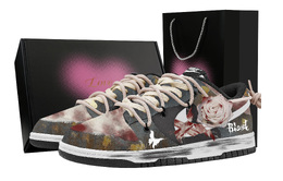 Nike Кроссовки для скейтбординга Dunk Blood Red Rose Heart Box, устойчивые к истиранию, серые, унисекс dd1391-100(team773-血色玫瑰-爱心礼盒) | gray