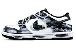 Nike Кроссовки для скейтбординга Dunk, устойчивые к истиранию, низкие, унисекс, черные, белые dd1391-100(team1053-幻墨凌风) | black white