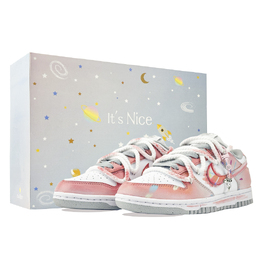 Nike Кроссовки для скейтбординга Dunk Honey Ink Splatter с амортизацией, износостойкие, женские, розовые dd1873-113(team877- 蜜糖泼墨 ） | pink special shopping bag