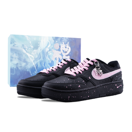 Nike Кроссовки для скейтбординга Gamma Force Berry Milk Bubble, устойчивые к истиранию, низкие, унисекс, черно-розовые hq1674-001（team626-莓莓奶泡-sbox） | black pink (special box)