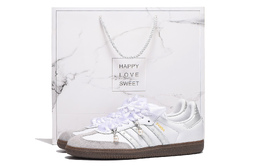 Adidas Низкие кроссовки для скейтбординга SAMBA OG, устойчивые к истиранию, унисекс, серебристо-белые b75806(team拾伍-男女同款白蓝六sbox) | silver white