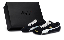 Puma Коллекция Speedcat. Повседневные кроссовки унисекс с низким верхом. Цвет: черный/серый/серебристый/синий/розовый 398846-01(team80-男女款光轮纪年s-box) | black gray silver blue pink