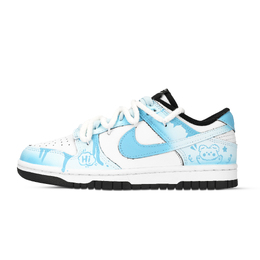 Nike Кроссовки для скейтбординга Dunk Black White, Star Sea Bear, устойчивые к истиранию, унисекс, сине-белые hf5441-100（team971-星海小熊） | blue white