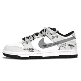 Nike Кроссовки для скейтбординга Dunk Black White, Searching For Bear, износостойкие, низкие, унисекс, серые dd1391-100（team883-寻找小熊） | gray