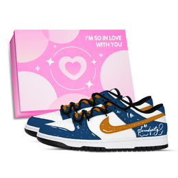Nike Кроссовки для скейтбординга Dunk Unexpected Encounter, устойчивые к истиранию, низкие, унисекс, синие, оранжевые, белые hf5441-100（team971-不期而遇粉鞋盒） | blue orange white