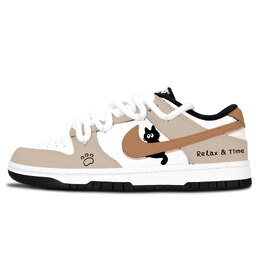Nike Кроссовки для скейтбординга Dunk Black White, Meihua Time, устойчивые к истиранию, низкие, унисекс, коричневые dd1391-100（team883-喵暇时光） | khaki