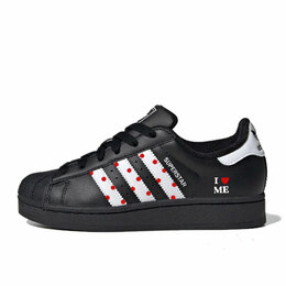 Adidas Кроссовки для скейтбординга Superstar 2 женские, низкие, черные, белые, красные eg4959(team1267-黑巧波点) | black