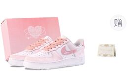 Nike Кроссовки Air Force 1 Spring River Flower Moon, износостойкие, низкие, для скейтбординга, женские, белые, розовые dd8959-100（team686-春江花月） | white pink (pink box)