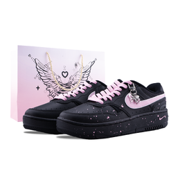 Nike Кроссовки для скейтбординга Gamma Force Berry Milk Bubble, устойчивые к истиранию, низкие, унисекс, черно-розовые hq1674-001（team626-莓莓奶泡） | black pink (special shopping bag)