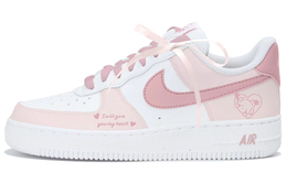 Nike Кроссовки для скейтбординга Air Force 1 Low Top женские, белые, розовые dd8959-100（team拾玖-粉色爱心蝴蝶结） | white pink