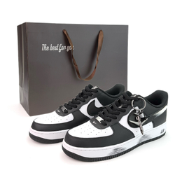 Nike Кроссовки Air Force 1 Ink Shadow White Edge, износостойкие, низкие, для скейтбординга, унисекс, черно-белые dv0788-001（team801-墨影白锋s-box） | black white