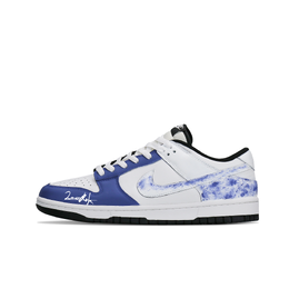 Nike Кроссовки для скейтбординга Dunk, устойчивые к истиранию, низкие, унисекс, черные, белые, синие hf5441-100(team577-青花瓷) | black white blue