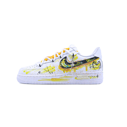 Nike Кроссовки для скейтбординга Air Force 1, унисекс, низкие, белые cw2288-111（team784-男女 金牛座） | white yellow