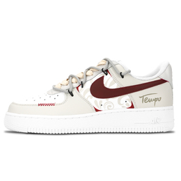 Nike Кроссовки Air Force 1 Air Force 1, с принтом Тотем, износостойкие, низкие, для скейтбординга, унисекс, красные, белые dd8959-100（team883-图腾印花） | red white