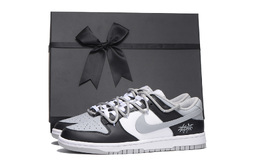 Nike Кроссовки для скейтбординга Dunk, устойчивые к истиранию, серо-белые, унисекс dd1391-103(team59-男款黑灰五sbox) | gray white