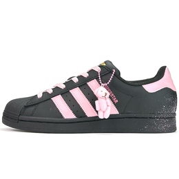 Adidas SUPERSTAR розово-черные, симпатичные, с кроликом, износостойкие, низкие, кроссовки унисекс, черные, розовые eg4959（team1188-粉黑萌兔） | black
