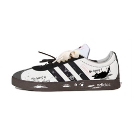 Adidas Кроссовки для скейтбординга VL COURT 2.0 Fluffy Shocked Kitten, устойчивые к истиранию, низкие, унисекс, черно-белые hq1802(team1158-炸毛小猫） | black white