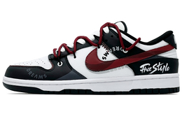 Nike Кроссовки для скейтбординга Dunk, устойчивые к истиранию, низкие, унисекс, черные, белые, красные hf5441-100（team260-嘻哈乐队qd） | black white red
