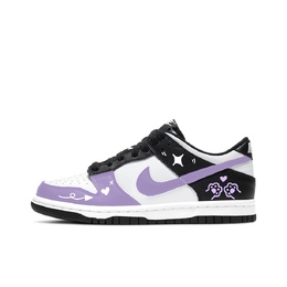 Nike Кроссовки для скейтбординга Dunk SB, износостойкие, низкие, унисекс, черные, белые dd1391-100(team641-紫韵爪拳) | black white