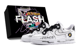 Nike Кроссовки Air Force 1 Reverse Daisy, в комплекте коробка, износостойкие, низкие, для скейтбординга, унисекс, черные, белые cw2288-111(team1086-反转雏菊-sbox) | black white