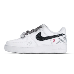Nike Кроссовки для скейтбординга Air Force 1 в китайском стиле с бамбуковым языком, устойчивые к истиранию, низкие, унисекс, черные, белые, серые dd8959-100(team1001-中式竹语） | black white gray